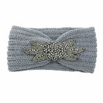 El Regalo 1 PC Winter Knitted Sequin Flower Headband Ear Warmer for Girls & Women - Headwrap with 3D Sequin flower- Ear Warmer Hair Muffs Band | Winter Designer Headbands (Grey)
