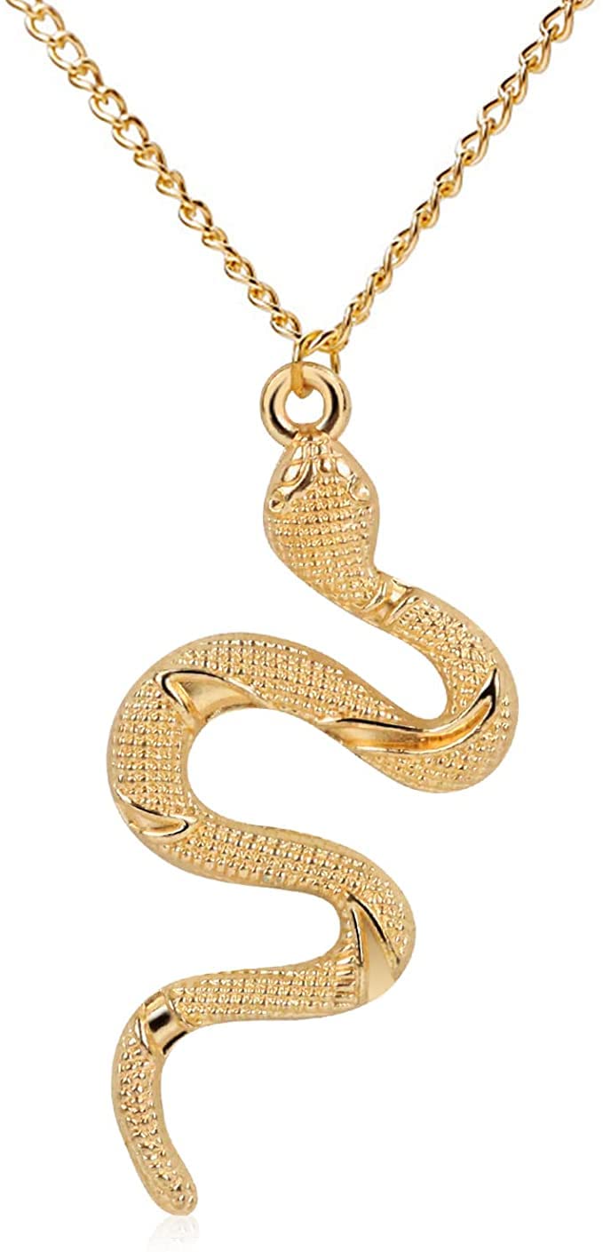 El Regalo Snake Unisex Necklace for Girls/ Boys/ Men & Women - Trendy Serpent Necklace Dainty Pendant Necklace Jewelry (Golden)