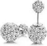 El Regalo 3-in-1 Front Back Crystal Ball Earrings - Sparkly Disco Shamballa Ball Earrings for Girls & Women - Double Sided Earrings with Versatile Style for Any Occasion