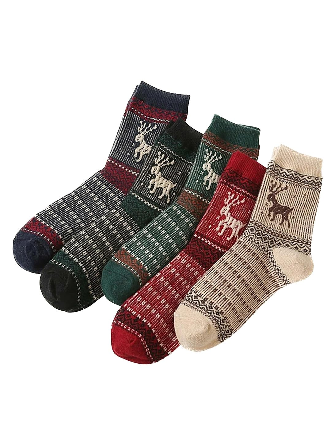 EL REGALO Pack Of 5 Grey & Red Cotton Above-Ankle Length Socks