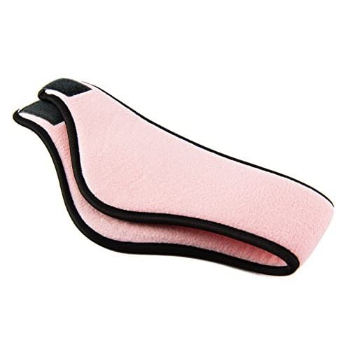 El Regalo 1 PC Fleece Ear Warmer Unisex Sports Headband with Velcro, Cozy Fleece Ski Ear Muff Stretch Winter Earmuff Headband Hair Band Running Headband for Men & Women (Pink)