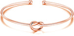 El Regalo Stainless Steel Forever Love Knot Infinity Cuff Bracelets for Girl & Women- Waterproof Infinity Knot Adjustable Bracelet (Rose Gold)