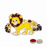 El Regalo Kids Nazaria Rakhi for Little Brother - Cute Chrams Nazaria Rakhis for Babies/Toddlers with shagun, Rakhi Message Card in Rakhi Gift Box (Lion)