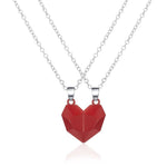 El Regalo Red Heart Magnetic Pendant Necklace for Unisex Adult (2 Pieces)