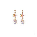 El Regalo 1 Pair Unicorn Fashion Earring for Girls/Kids/Women- Unicorns Enamel Crystal Dangle Earrings for Kids/Girls/Teens & Women (Style-3)