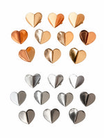 El Regalo 20 Pcs Gold & Silver Heart Small Matte Hair Claw Side Bangs Clips - Mini Hair Styling Tool & Hair Accessories for Women & Girls