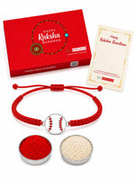 El Regalo 1PC Sports Balls Rakhi for Brother- Cute & Fancy Balls Bracelet Rakhi for Sports Lover Brother with Roli Chawal in Rakhi Gift Box (Baseball)