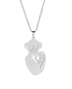 El Regalo Cute Stainless Steel Mother-Baby Pendant Necklace for Women/New Moms- Anti Tarnish Mothers Day Gift/Baby Shower Gift (Silver)