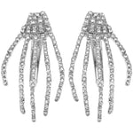 El Regalo 2PCs CZ Halloween Skeleton Hair Clips- Rhinestone Zombie Punk Rock Hand Hair Clip- Alligator Claws Barettes Clips- Halloween Costume/Accessories for Girls/Women (2 Silver)