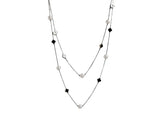 El Regalo Pearls Multilayer Long Necklace for Girls/Women- Elegant Long Sweater Chain Statement Pearls Necklace Jewelry Accessories Dressy Collocation (Flower Pearl Chain)