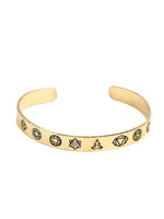 El Regalo 1 PC 7 Chakra Symbols engraved Copper Bracelet Kada for Men/Boys - Copper Bracelet