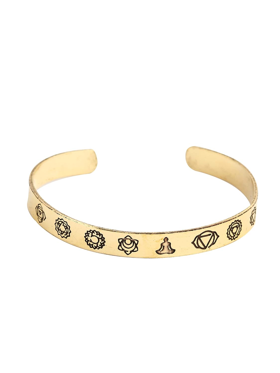 El Regalo 1 PC 7 Chakra Symbols engraved Copper Bracelet Kada for Men/Boys - Copper Bracelet