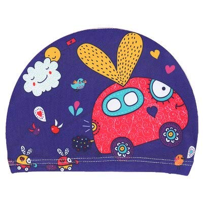 El Regalo 1PC Cute Cartoons/Animal Printed Kids/Babies Swimming Cap (1-6 Years Old) Comfortable Breathable Polyester Fabric Swimming Caps (Not Waterproof) (Car Swimming Cap)
