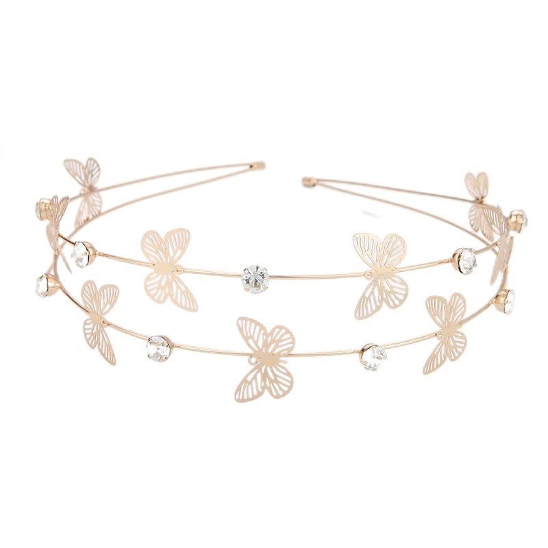 El Regalo Multi-Layered Tiara Headband - Star, Moon, Pearls & Rhinestone for Weddings & Parties (Pearls & Crystals)