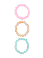 El Regalo 3PCs Beautiful Gradient Glass Beads Bracelets Set for Girls & Women (Color Options-2)