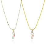 El Regalo 2 PCs Cute Best Friend BFF Pendant Colorful Chain Necklaces Set for Kids/Girls/Boys/Besties/Soul Sisters- Enamel Charms Pendant Necklaces Set for 2 (Sea Horse Necklaces)
