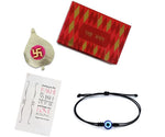 El Regalo Rakhi for Brother - Elegant Rakhi Combo with 1 Evil Eye Rakhi, shagun & Message Card in Rakhi Gift Box for Kids/Teens or Adult (Option-3)