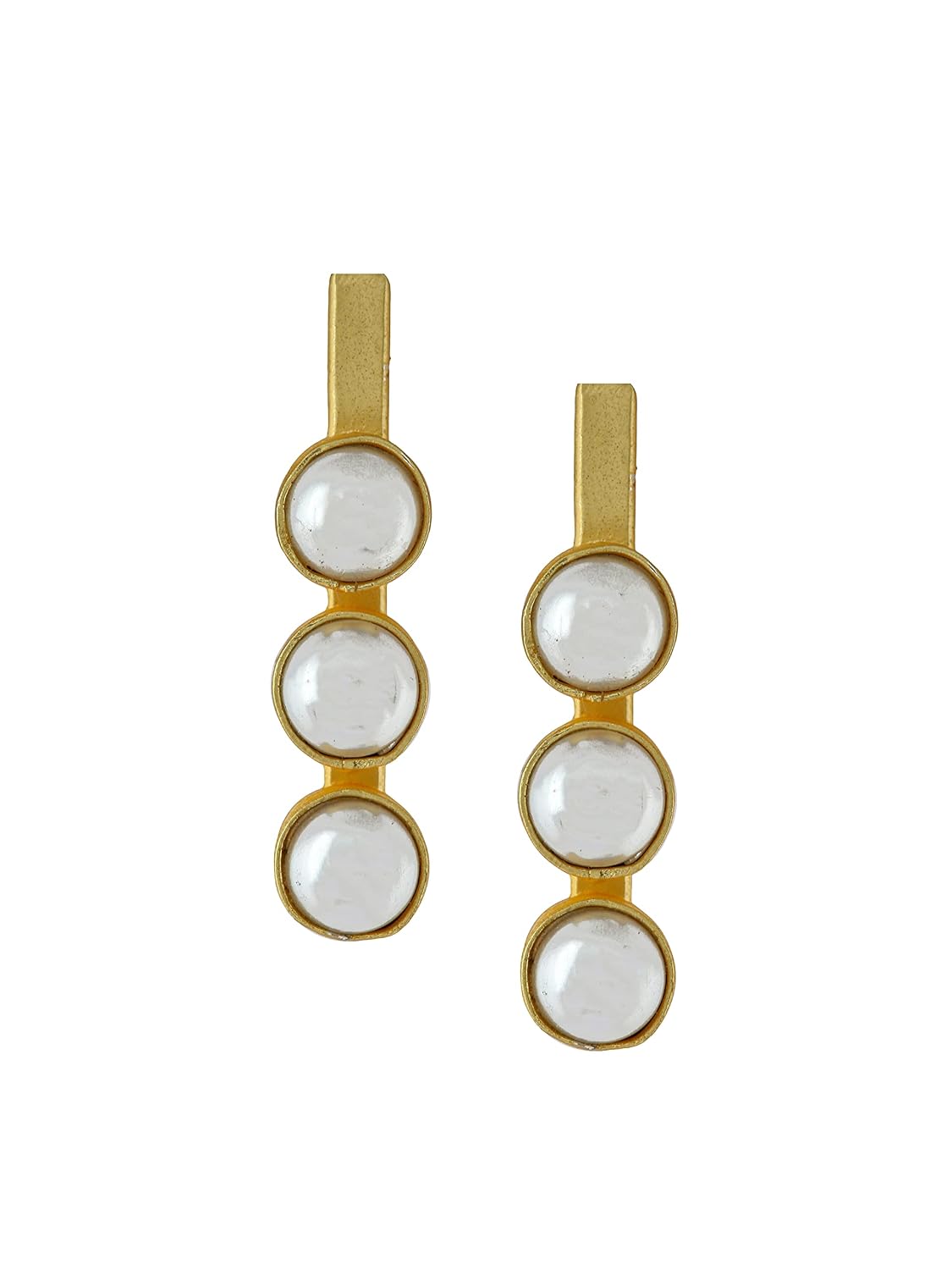 El Regalo Statement Pearls Earrings in matt Finish- Gold Plated Natural Pearls Classy Stud Earrings for Girls & Women (Option- 4)