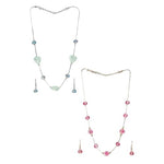 El Regalo Kids Jewelry Combo Set of 2 Necklaces & 2 Earrings Pairs- Shimmering Crystals Beads Necklace & Earrings Jewelry Set for Kids/Girls & Teens (Option-6)