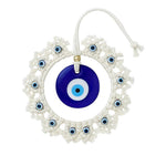 El Regalo Macrame Nazar Battu Wall Hanging with Big Evil Eye Charm | Handmade Bohemian Style Wall Decor for Home & Office | Macrame Evil Eye Protection Hanging (6.3 Inches Diameter)