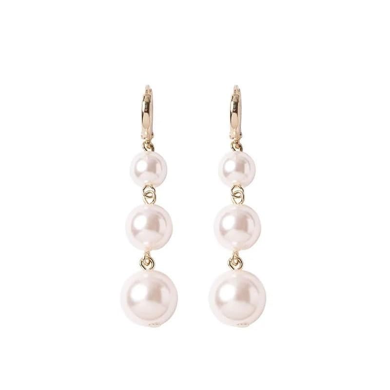 El Regalo Fancy Pearl Earrings- Golden Pearl Tassel Long Statement Earrings for Girls & Women (Pearls Hook Earrings)