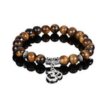 El Regalo -e OM -e Charm Healing Yoga 8mm Beads Stretchable Bracelets for Men/Women | OM Yoga Spiritual Jewelry (Tiger Eye)