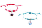 El Regalo 2 PCs Frozn Princess Bracelets for Girls | Faux Leather Adjustable Princess Bracelets (Rose Pink & Sky Blue)