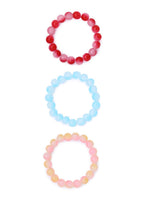 El Regalo 3PCs Beautiful Gradient Glass Beads Bracelets Set for Girls & Women (Color Options-1)