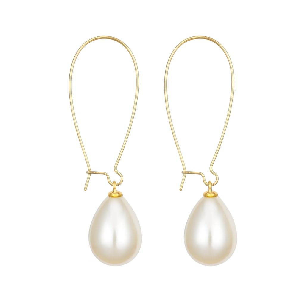 El Regalo Fancy Pearl Earrings- Golden Pearl Tassel Long Statement Earrings for Girls & Women (Drop Pearl Hook)