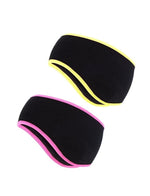 El Regalo 2 PCs Winter Fleece Ear Warmers Unisex Headband- Winter Ear Muffs for Men Women Kids in Cold Weather, Running Yoga Skiing Riding Bike Ear Cover (Pink & Neon Green)