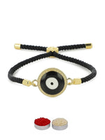 El Regalo Fancy 1PC Evil Eye Rakhi with Roli Chawal & Rakhi Message Card - Lucky Protection Rakhi to Avoid Negative Energies for Brother/Sister-in-Law/Niece or Nephew (Style-2)
