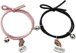 El Regalo Unisex 2pcs BF Magnetic Rainbow Couple Bracelet- Stretch Matching Relationship Bracelet for for Best Friends/Besties/Couples (Option-2)