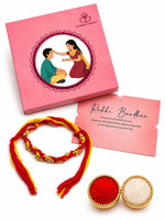El Regalo Traditional Moli Rakhi for Brother | Long Braided Kalava Raksha Sutra Thread | Red Yellow Sacred Mauli Dhaga | Handmade Minimalist Rakhi for Men & Boys | Raksha Bandhan