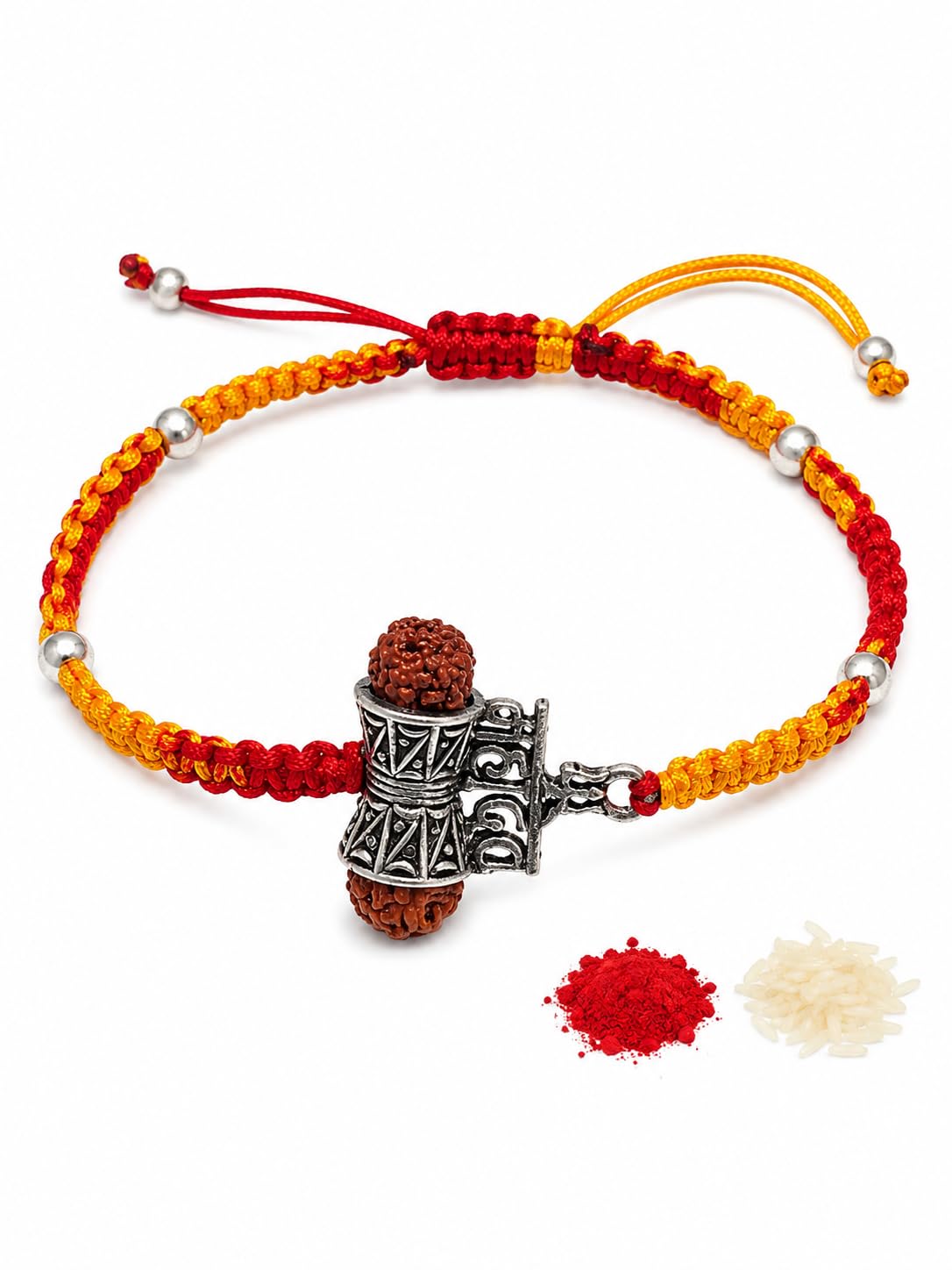 El Regalo Mahadev Bracelet for Men - adjustable size with rustic silver look