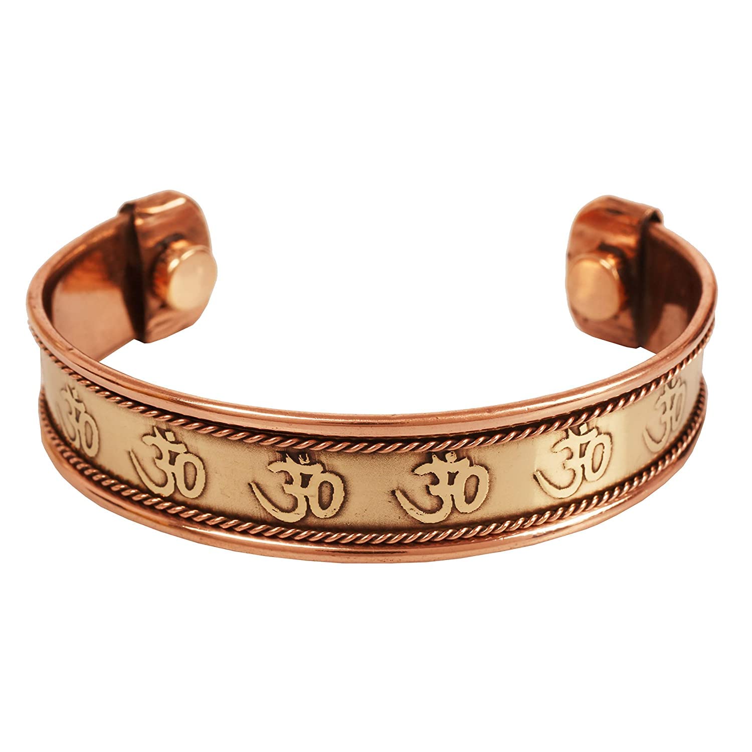 El Regalo "OM Namah Shivay Copper Healing Meditation Unisex Broad Bracelet/Kada for Men & Women | Healing Religious Copper Kada (OM Magnetic Therapy Bracelet)