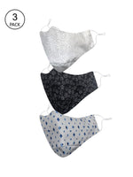 El Regalo Men Pack Of 3 Printed 3-Ply Cotton Reusable Protective Outdoor Masks