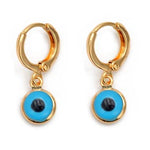 El Regalo 1 Pair Evil Eye Hoop Earrings - Small Dangle Hoop Earring Dainty Evil Eye Small Simple Hypoallergenic Earrings for Girls & Women (Blue Evil Eye)