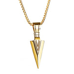 El Regalo Men's Stainless Steel Arrowhead Necklace for Boys/Men- Gift for Him (Gold Tone)