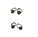 El Regalo Stones Toe Rings For Women | Toe Rings Combo | Oxidized German Silver Toe Rings Sets with Stones (2 Pairs) for Women (Black & Green)