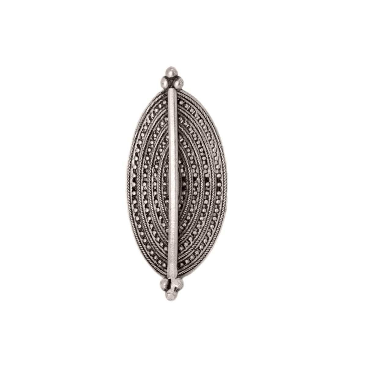 El Regalo Boho Crescent Silver Look Alike Oxidised Adjustable Finger Ring- Brass Oxidized Statement Ring in Antique Silver Finish for Girls & Women
