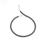 El Regalo German Silver Beads One Leg Beaded Bohemian Fashion Anklets for Women (Black & Silver) (Style-1)