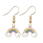 El Regalo 1 Pair Rainbow Earrings- Cute Enameled Colorful Rainbow Hypoallergenic Earrings for Girls & Women (option-1)
