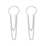 El Regalo Chain Hoop Ear Cuffs- Non Piercing Cartilage Earring- Trendy Cuff Wrap Clip on Earrings for Girls Women (Style-3)