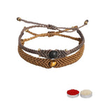El Regalo Designer 2PCs Natural Tiger Eye & Lava beads Rakhi Combo for Brother/Bhai- Natural Stones Handcrafted Rakhi with Roli-Chawal Shagun, Rakhi Message Card in Rakhi Gift Box