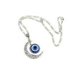 El Regalo Evil Eye Crescent Moon Pendant Necklace | Turkish Evil Eye Blue Moon Pendant Necklace for Girls & Women