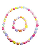 El Regalo 2 PCs Kids Girls Colorful Jewelry Sets - Kids Candy Color Beads Necklace & Bracelets Jewelry Sets for Girls & Toddlers (Multicolor Flowers Set)