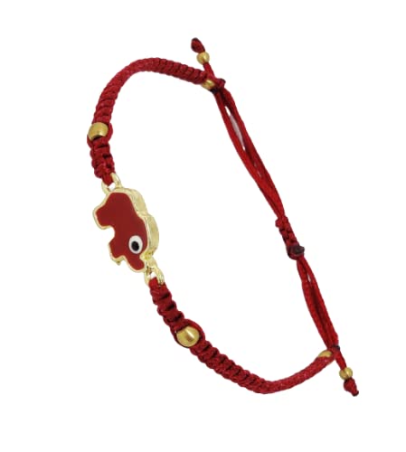 El Regalo 1 PC Evil Eye Bracelet - Designer Evil Eye Charms Handmade Unisex Adjustable Bracelets for All -Girls, Boys, Men & Women (Red Elephant Evil Eye)