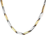 El Regalo Elegant Dual Tone Stainless Steel Unisex Rice Chain for Men & Women- Gold Silver Tone - Italian Dual Tone Rice Anti Tarnish/Waterproof Chain