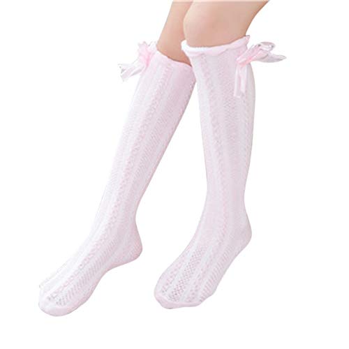 EL REGALO Girl's Knee Length Cotton Socks (EL REGALO_Light Pink)