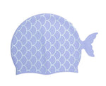 El Regalo 1PC Cute Mermaid Fish Tail Silicon Swimming Cap for Kids, Girls, Boys, and Teens (Purple)